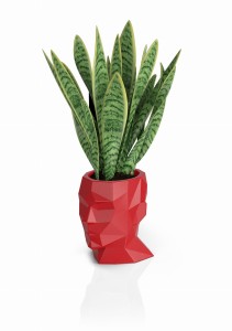 Designerska donica Monumo Adonis czerwonaa z wewnętrzną półką 40 cm