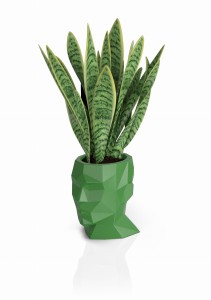 Designerska donica Monumo Adonis limonka  z wewnętrzną półką 40 cm