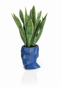 Designerska donica Monumo Adonis niebieska z wewnętrzną półką 40 cm