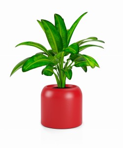 Okrągła nowoczesna donica Monumo Ambienti czerwona pojedyncze dno 46 cm