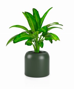 Okrągła nowoczesna donica Monumo Ambienti butelkowa zieleń pojedyncze dno 39 cm