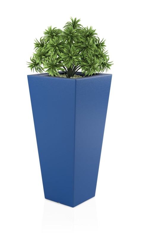 Donica Slim line M niebieska + roślina.jpg
