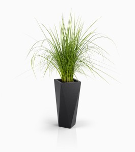 Wysoka designerska donica Vaso czarna pojedyncze dno 72cm