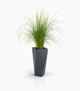 Wysoka designerska donica Vaso antracyt pojedyncze dno 72cm