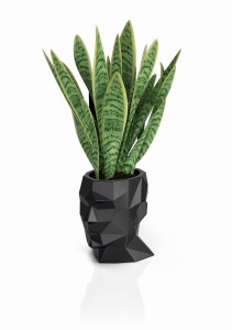 Designerska donica Monumo Adonis czarna z wewnętrzną półką 40 cm