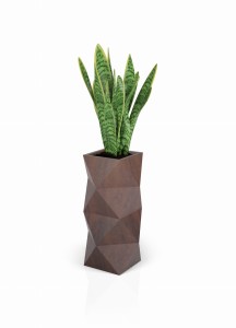 Wysoka designerska donica Asti corten effect pojedyncze dno 78 cm