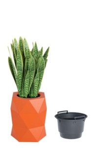 Stylowa duża donica ogrodowa Modena pomarańczowa z wyjmowanym wkładem  54 cm 