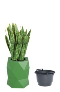 Stylowa duża donica ogrodowa Modena limonka z wyjmowanym wkładem  54 cm 