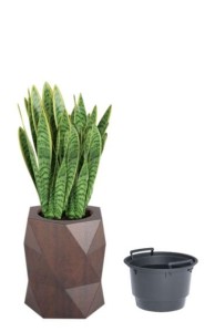 Stylowa duża donica ogrodowa Modena corten effect z wyjmowanym wkładem  54 cm