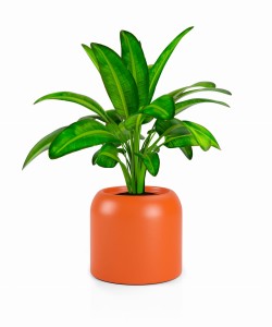 Okrągła nowoczesna donica Monumo Ambienti pomarańczowa pojedyncze dno 46 cm