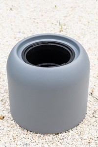 Klasyczna Okrągła Donica do ogrodu Monumo Ambienti  Szara 39h ww.jpg