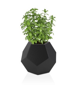 Geometryczna szeroka donica Alma czarna pojedyncze dno 53cm 