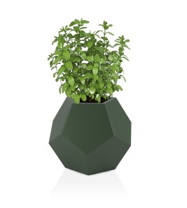 Geometryczna szeroka donica Alma butelkowa zieleń z wewnętrzną  półką 53cm