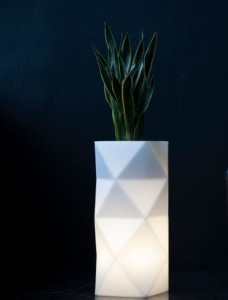 Wysoka designerska donica Asti 78 Podświetlana LED barwa zimna
