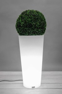 Podświetlana okrągła donica Habana barwa ciepła 80cm