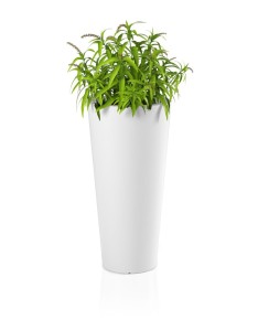 Wysoka donica okrągła Habana biała pojedyncze dno 80 cm