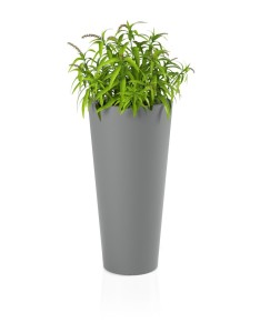 Wysoka donica okrągła Habana szara pojedyncze dno 80 cm