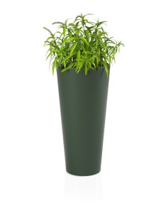 Wysoka donica okrągła Habana butelkowa zieleń z wewnętrzną półką 80 cm