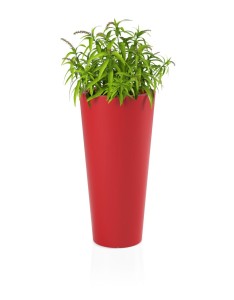 Wysoka donica okrągła Habana czerwona pojedyncze dno 80 cm