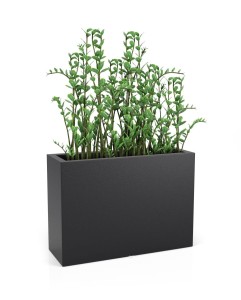 Wysoka prostokątna donica Longerino czarna z wewnętrzną półką 70 cm
