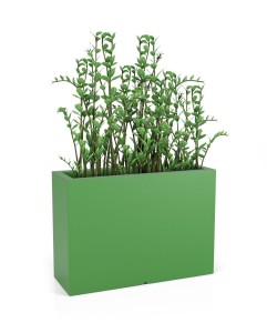 Wysoka prostokątna donica Longerino limonka z wewnętrzną półką 70 cm