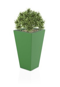 Smukła i wysoka donica Slim line S limonka z wewnętrzną półką 70h cm