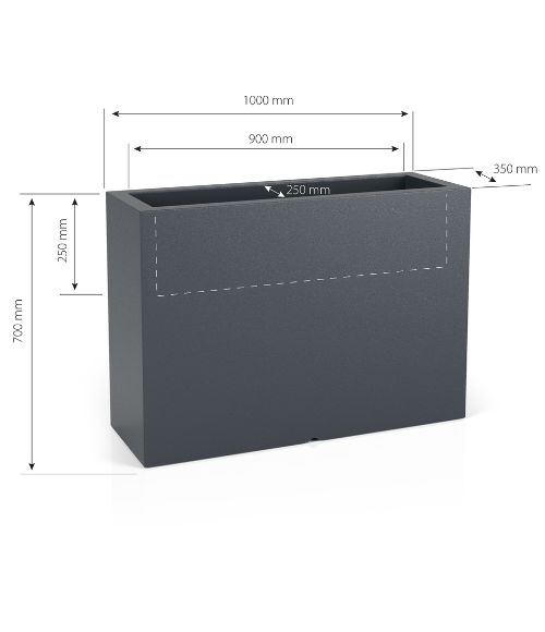 Podłużna prostokątna Donica Monumo Longerino wymiary